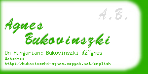 agnes bukovinszki business card